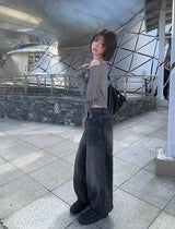 ソーンビンテージウォッシングワイドデニムパンツ