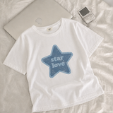 Star Love Printed Loose Short Sleeve Tee (4 colors)