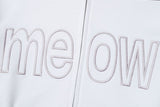 MEOW CAT EAR HOODIE ZIP UP - WHITE