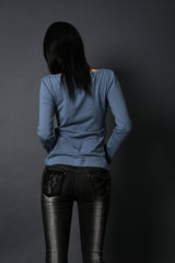 レースフレームTシャツ #ブルー
