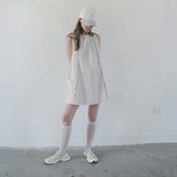 Cream Ruffle Mini Dress