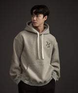 MOHAIR WOOL CASHMERE BLENDED HOODIE GREY