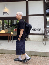 ステッチバミューダカーゴデニム