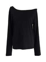 pin off-shoulder long sleeve T (2color)