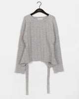 Napol wool back slit string ribbed knitwear