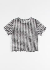 LACE CHECK TEE