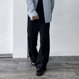 Curved Stitch Wide Trousers