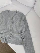 Ethereal Soft Edge Frill Ribbon Strap Long Sleeve Knit Cardigan (3 Colors)
