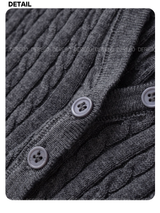 wool button twist embroidered long-sleeved knitwear