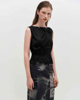 Pinched Sleeveless _ BLACK