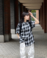Unisex ホワイトダスティウォッシュドワイドカーゴパンツ