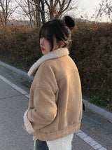 [Fur Lining] Rat Wool Suede Mustang Jumper