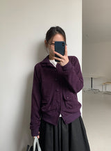 カルダンボタンポケットニットカーディガン