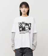 グランジロックレイヤード長袖Tシャツ