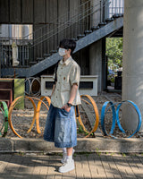 Patchwork Half Shirt Jacket