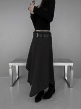 [set] belt shadow wrap skirt (2color)