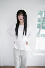 unbal stripe boatneck knit(3colors)