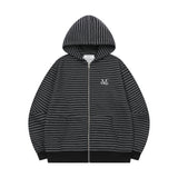 フレアストライプフードジップアップ UNISEX