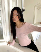 チャイロンスリムストラップオフショルダーニット