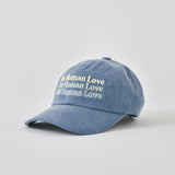 CAT HUMAN LOVE THREE LINE PIGMENT BALL CAP/ BLUE
