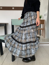FADE CHECK MAXI SKIRT (2C)