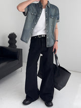UO Washed Semi-Bootcut Flare Denim Pants