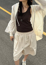 MESH KNIT HOOD ZIP-UP