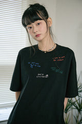 26SS★ ドローステッチ刺繍半袖Tシャツ
