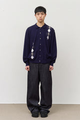 Peace Argyle Collar Cardigan