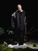 RELABEL 24AW Butterfly - Rest Leather Collar Denim Patchwork Lining Detachable Single Wear Multi-Pocket Windbreaker Cotton Jacket