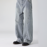REVERSE BAND CUT WIDE DENIM PANTS