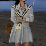[BELLIDE MADE] FLARE SHIRT ONE PIECE