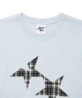 ツインスターチェックアップリケ長袖Tシャツ ブルー(CV2GSUT555A)