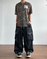 Terry Cargo Denim Pants