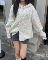Meld knit hood jumper