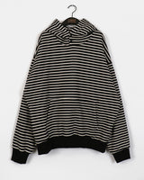 Koyu Button Stripe Warmer Hooded T-shirt