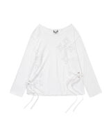ONE SHOULDER GRAPHIC LONG SLEEVE_WHITE