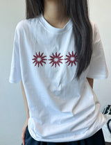 Three Sun Tattoo Lettering Oversized T-Shirt 3color