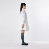 Round collar pintuck blouse 002