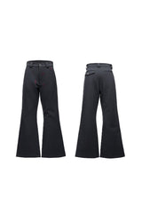 Lipstick Print Pleated Flare Trousers