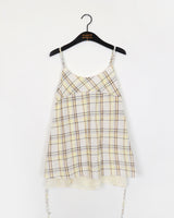 Haso chiffon layered checkered sleeveless dress