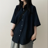 Lori Linen Oversized Fit Short Sleeve Shirt Shirt