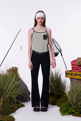 STRIPE POCKET POINT SLEEVELESS [NAVY]