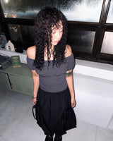 (2color) Shirring Pocket Frill Balloon Skirt