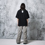 クラック ロゴセミ オーバーサイズ フィット Tシャツ (BLACK)