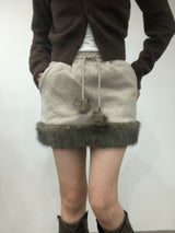 Soft Fur Brown Sweat Skirt
