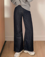 Wide raw denim