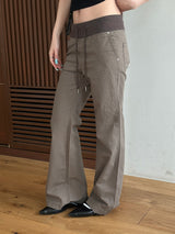 Low rise banding flare pants(3color)