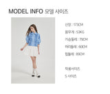 Double ribbon lace banding flare skirt white