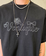 VENTIQUE リボン刺繍Tシャツ 3color